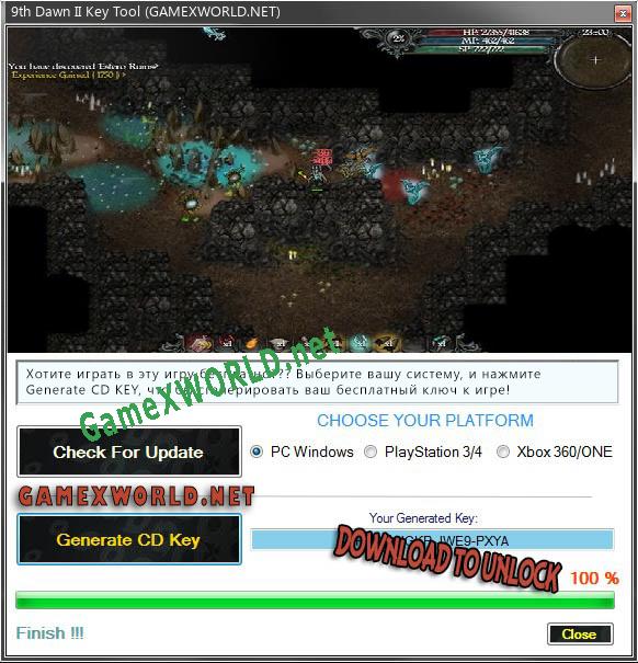 Регистрационный ключ к игре  9th Dawn II