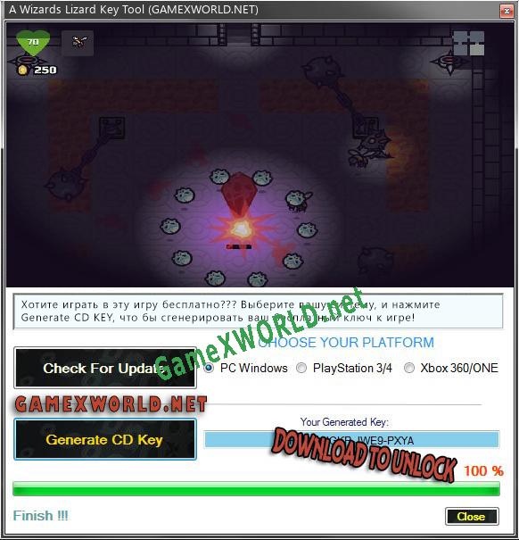 Регистрационный ключ к игре  A Wizards Lizard