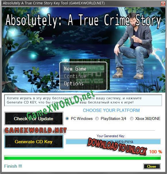 Absolutely A True Crime Story генератор ключей