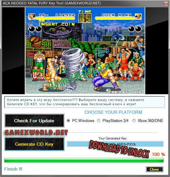 ACA NEOGEO FATAL FURY ключ бесплатно