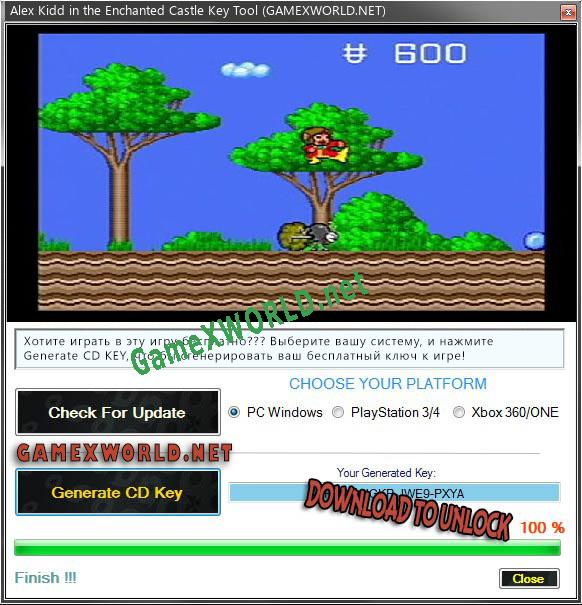 Alex Kidd in the Enchanted Castle ключ бесплатно