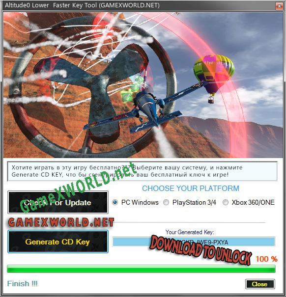 CD Key генератор для  Altitude0 Lower  Faster