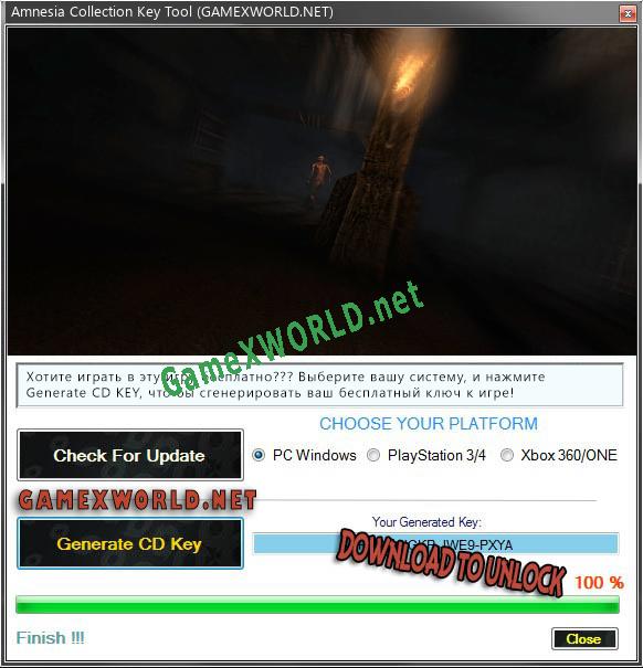 CD Key генератор для  Amnesia Collection
