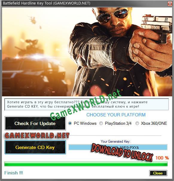 Battlefield Hardline ключ бесплатно