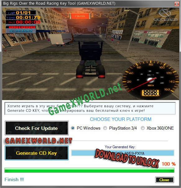 Бесплатный ключ для Big Rigs Over the Road Racing