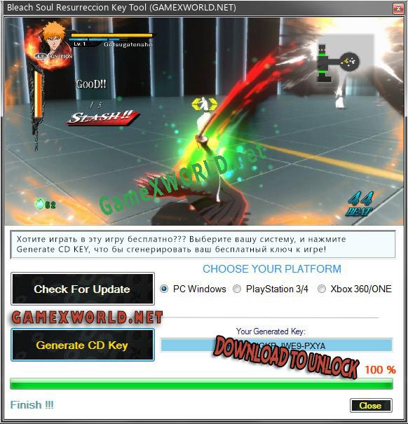 Ключ для Bleach Soul Resurreccion