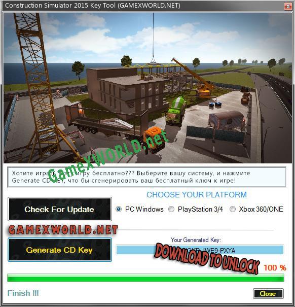 Construction Simulator 2015 генератор ключей