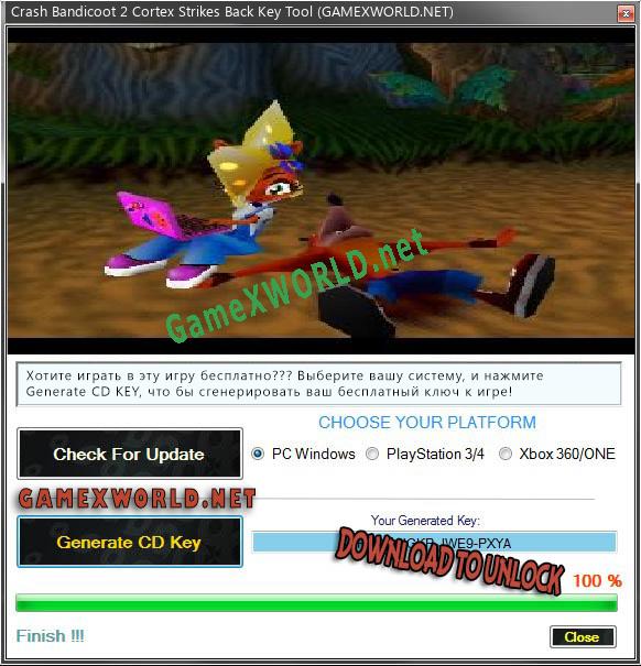 Crash Bandicoot 2 Cortex Strikes Back ключ бесплатно