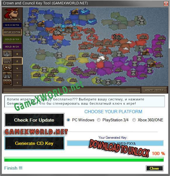 Бесплатный ключ для Crown and Council