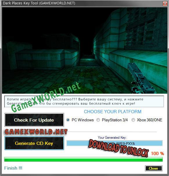 Регистрационный ключ к игре  Dark Places