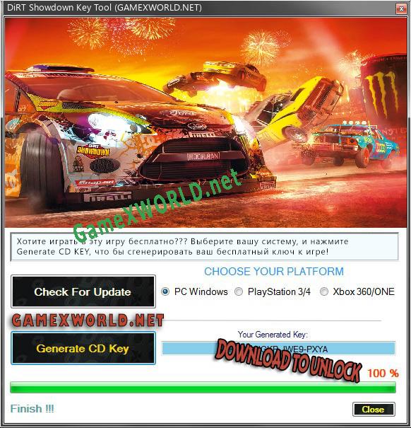 Ключ активации для DiRT Showdown