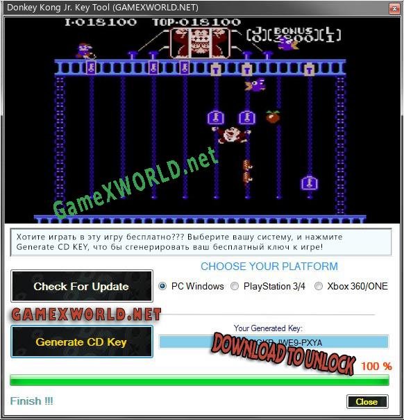 Генератор ключей (keygen)  Donkey Kong Jr.