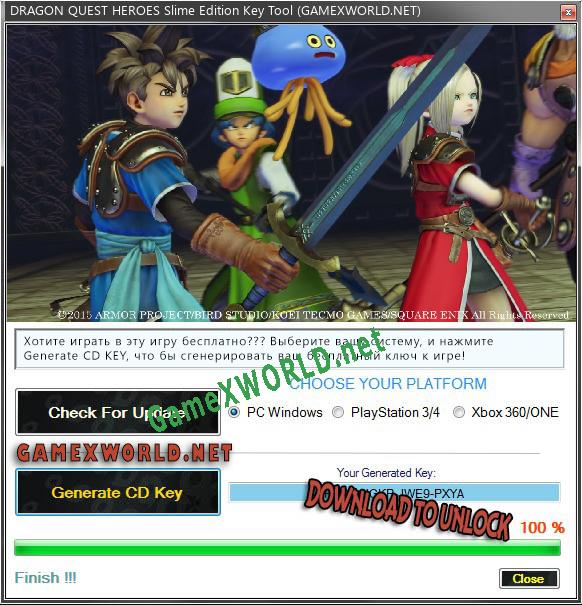 Бесплатный ключ для DRAGON QUEST HEROES Slime Edition