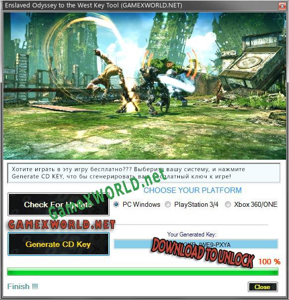 Генератор ключей (keygen)  Enslaved Odyssey to the West