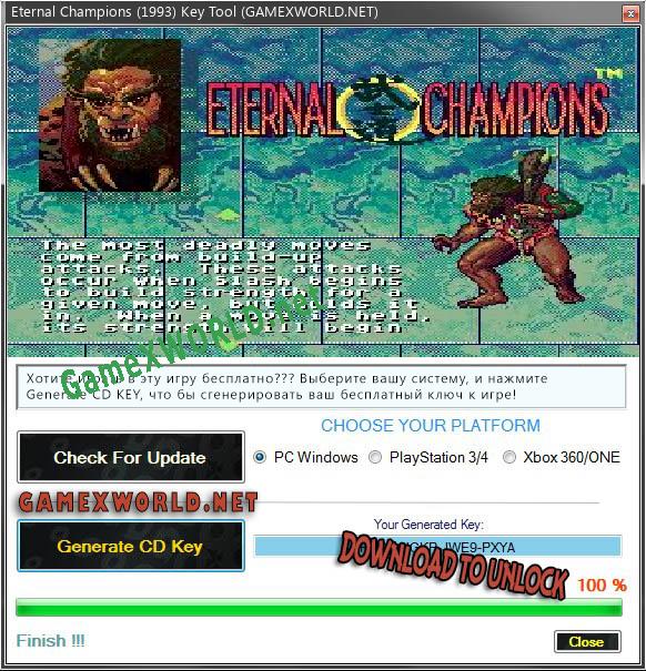 Ключ активации для Eternal Champions (1993)