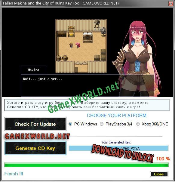 Регистрационный ключ к игре  Fallen Makina and the City of Ruins