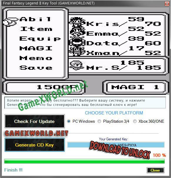 Final Fantasy Legend II ключ активации