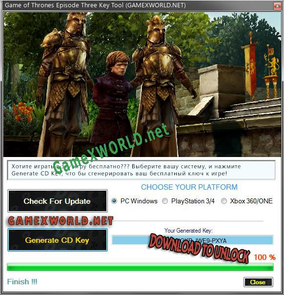 Game of Thrones Episode Three ключ бесплатно