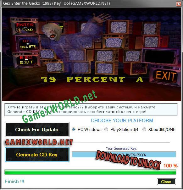 Ключ активации для Gex Enter the Gecko (1998)
