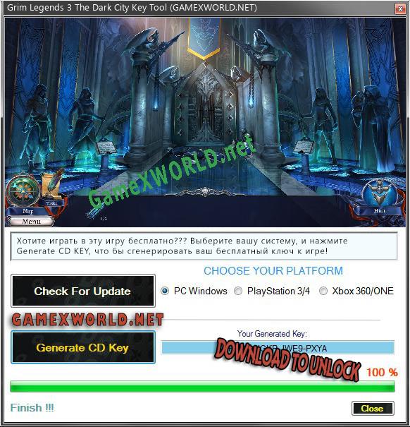 Grim Legends 3 The Dark City ключ бесплатно