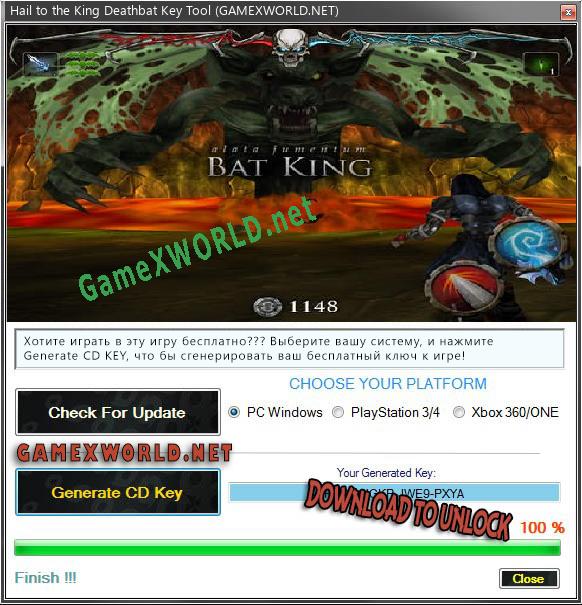 Бесплатный ключ для Hail to the King Deathbat