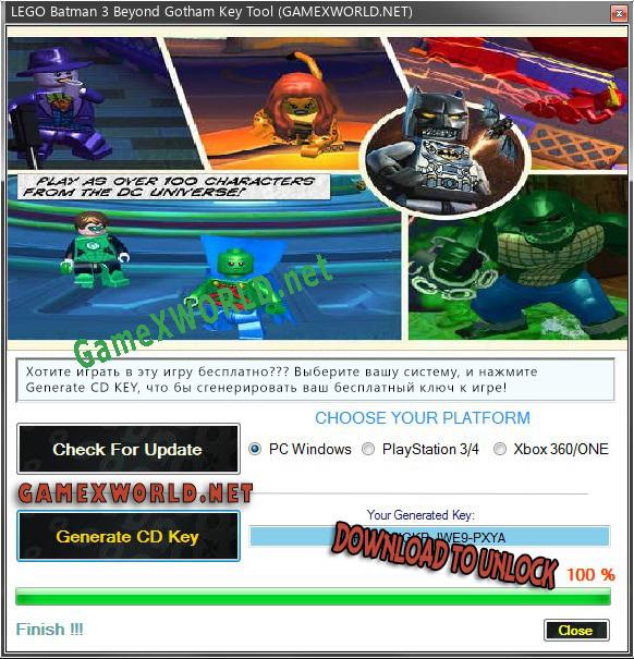 LEGO Batman 3 Beyond Gotham CD Key генератор