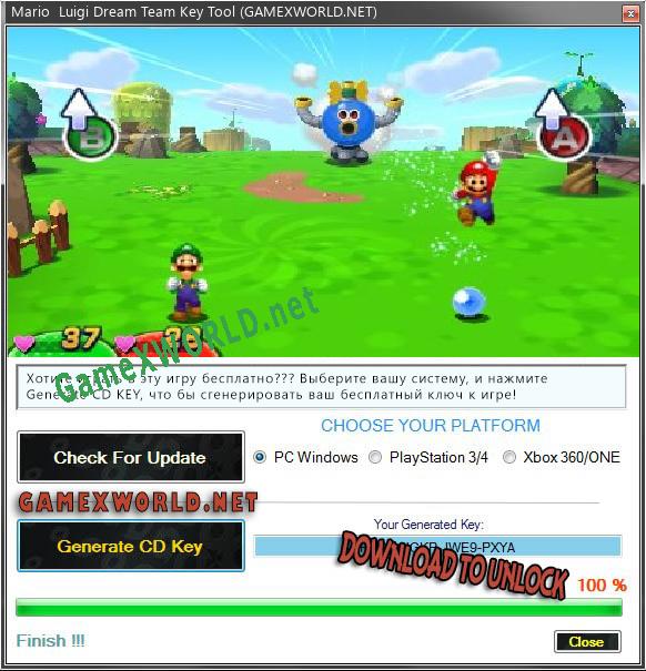 Ключ активации для Mario  Luigi Dream Team