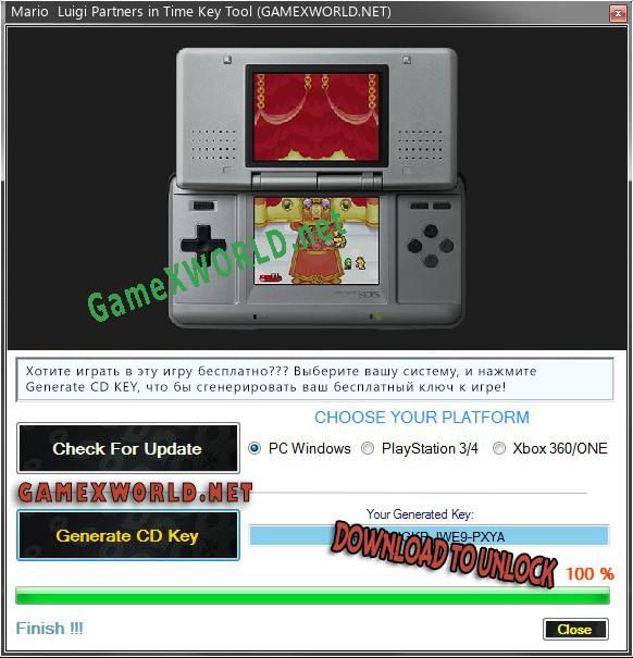 Mario  Luigi Partners in Time генератор ключей