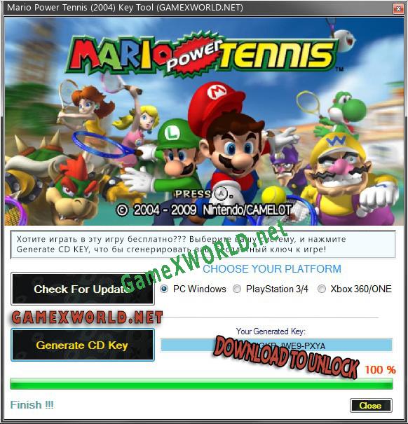 Ключ для Mario Power Tennis (2004)