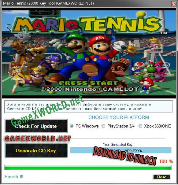 Mario Tennis (2000) CD Key генератор