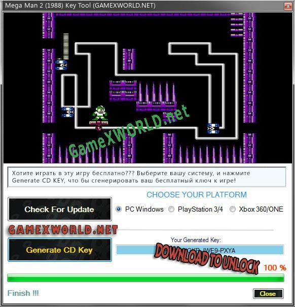 Генератор ключей (keygen)  Mega Man 2 (1988)