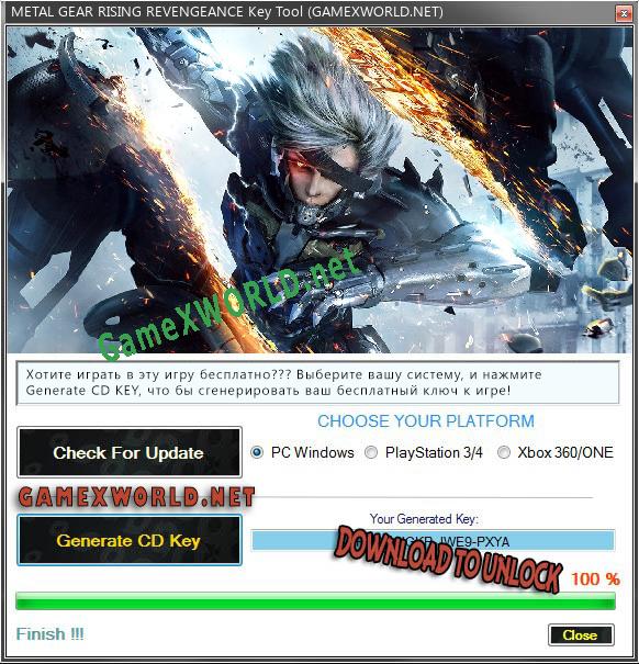 Ключ активации для METAL GEAR RISING REVENGEANCE