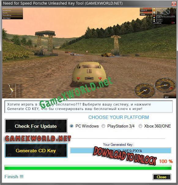 Need for Speed Porsche Unleashed CD Key генератор