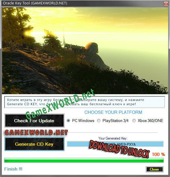 Регистрационный ключ к игре  Oracle