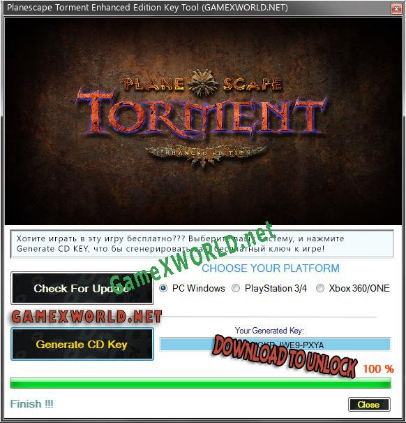 Planescape Torment Enhanced Edition ключ активации