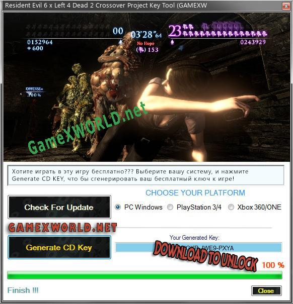 Бесплатный ключ для Resident Evil 6 x Left 4 Dead 2 Crossover Project