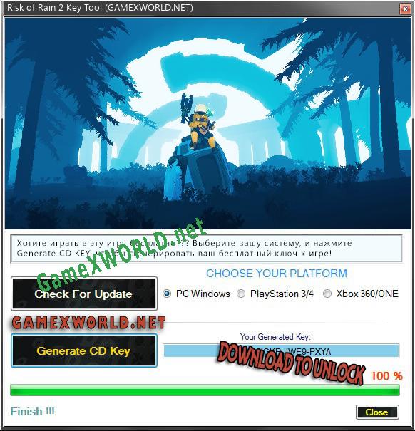 CD Key генератор для  Risk of Rain 2