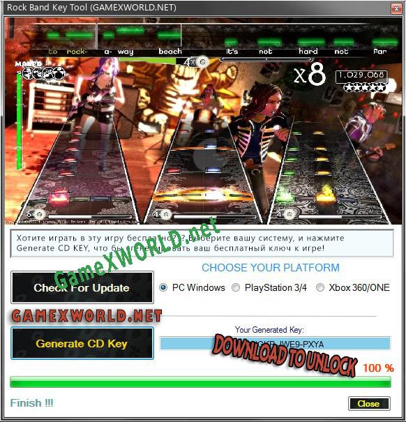 Rock Band ключ активации