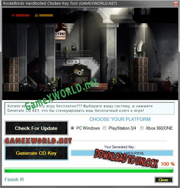 Бесплатный ключ для Rocketbirds Hardboiled Chicken