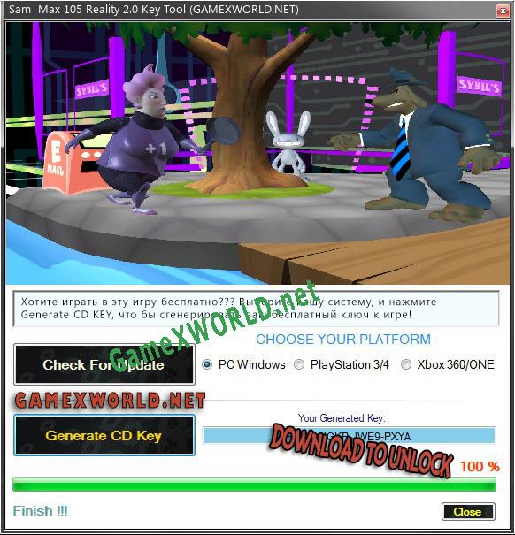 Sam  Max 105 Reality 2.0 CD Key генератор