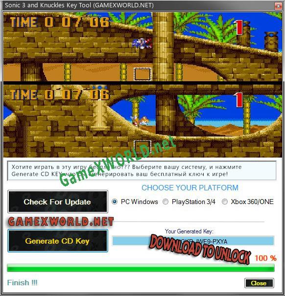 Sonic 3 and Knuckles CD Key генератор
