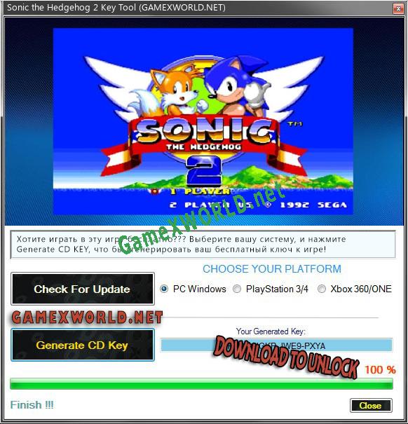 Sonic the Hedgehog 2 CD Key генератор