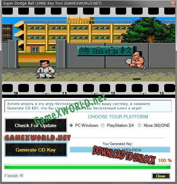 Регистрационный ключ к игре  Super Dodge Ball (1988)