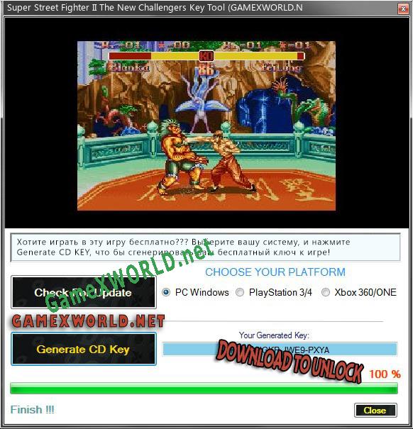 Super Street Fighter II The New Challengers ключ активации
