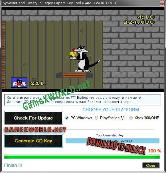 Sylvester and Tweety in Cagey Capers ключ бесплатно