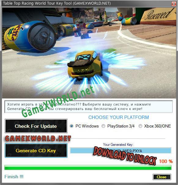 Table Top Racing World Tour ключ активации