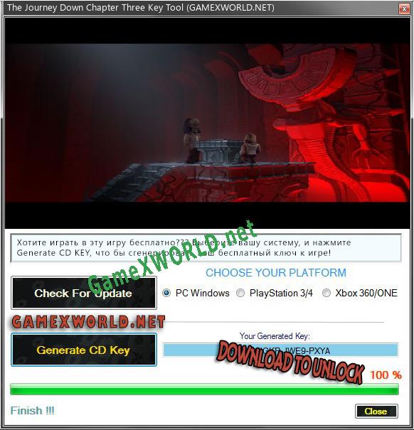 CD Key генератор для  The Journey Down Chapter Three