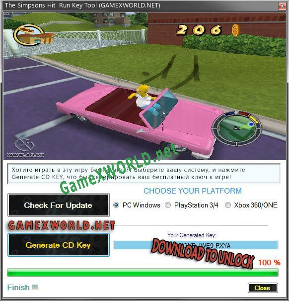 The Simpsons Hit  Run ключ активации