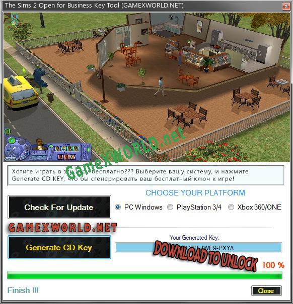 The Sims 2 Open for Business ключ активации