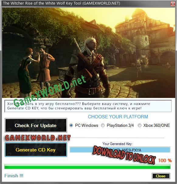 The Witcher Rise of the White Wolf ключ активации